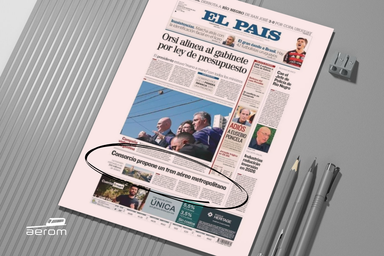 Aeromovel é destaque no El País, principal jornal do Uruguai