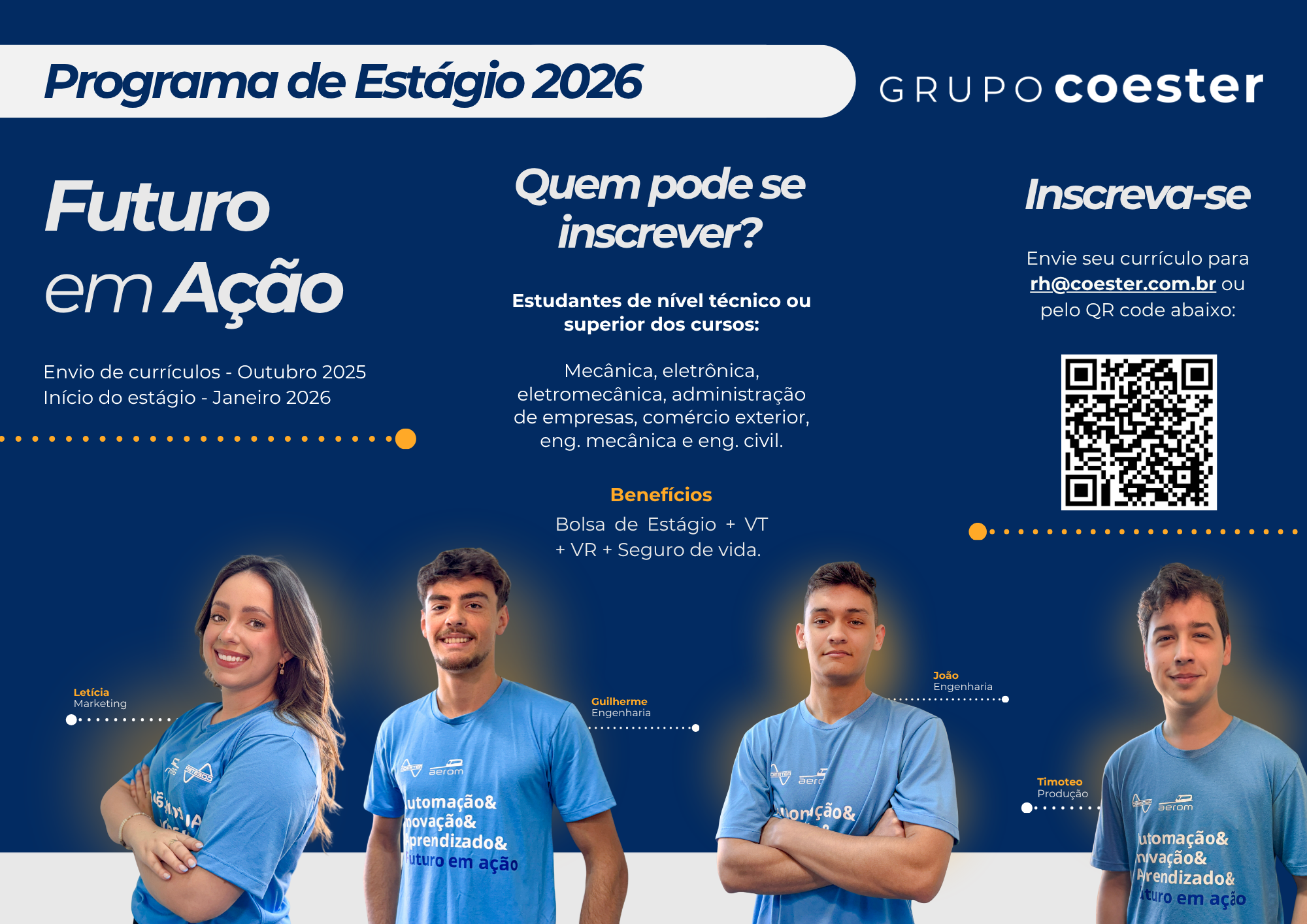 Grupo Coester lança o Programa de Estágio 2026 – Futuro em Ação!