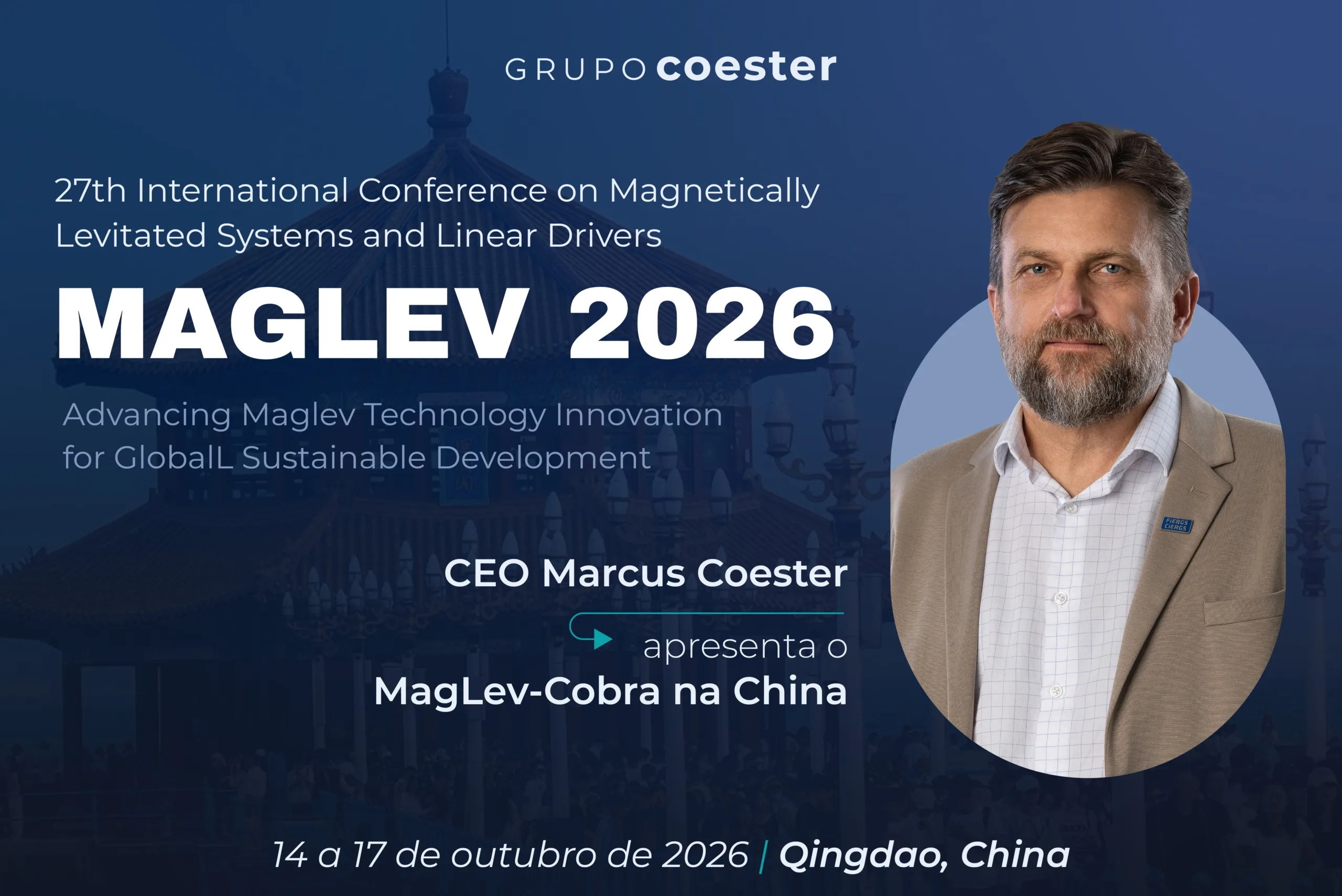 Marcus Coester to Present MagLev-Cobra Project at International Conference in China