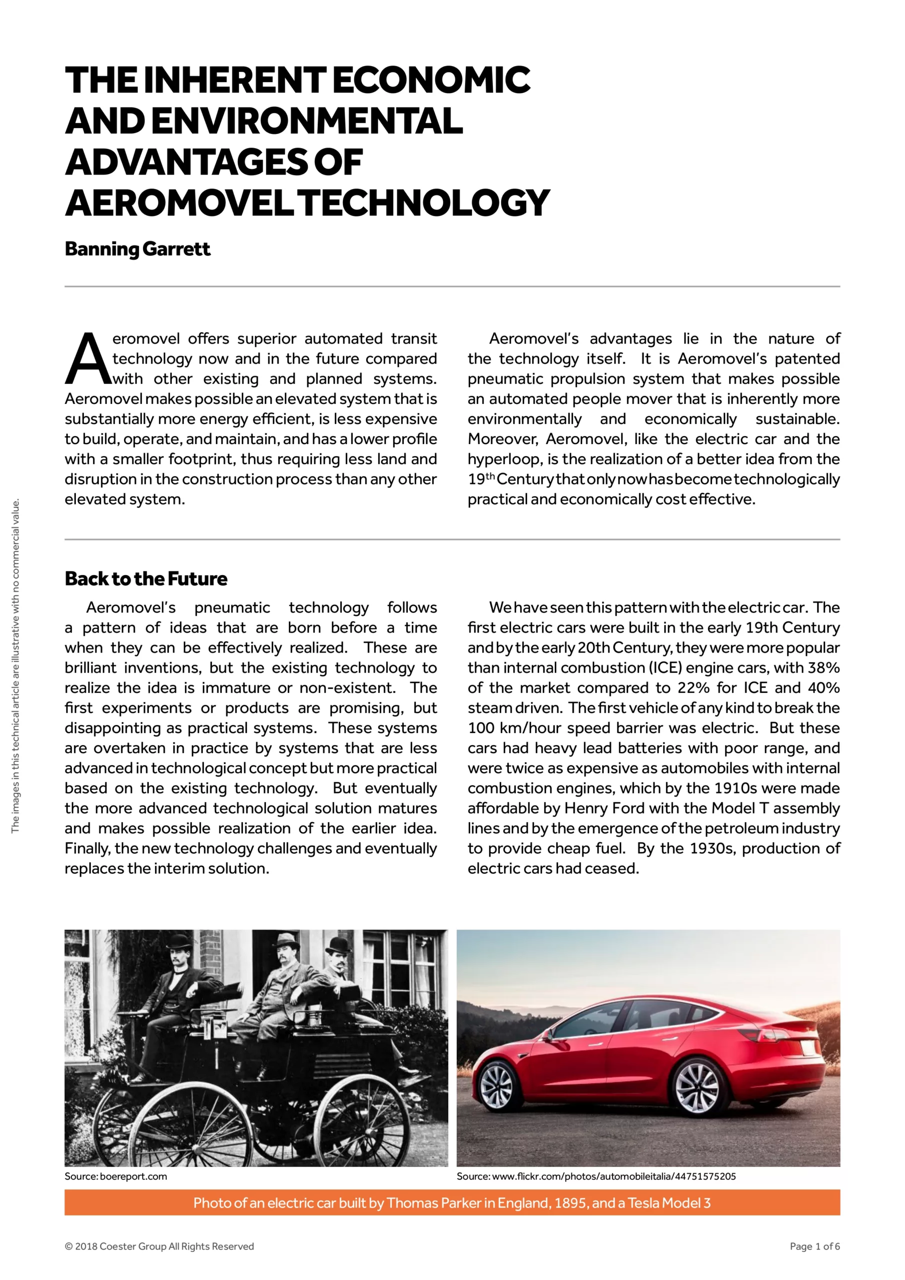 Vantagens econômicas e ambientais inerentes à tecnologia Aeromovel